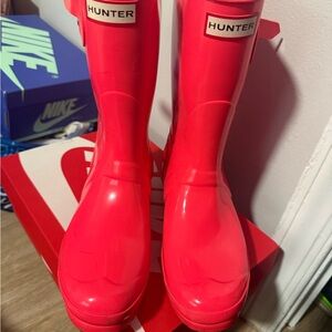 Hunter Bright Pink Waterproof Boots